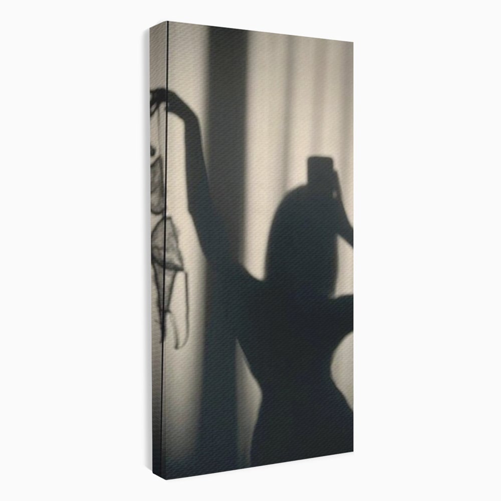 Tablou canvas cu tablou canvas cu silueta si umbra, fara rama, pe sasiu de lemn